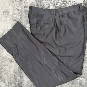 J. Ferrar Dress Pants Mens 36x32 Black Slim Fit Flat Front Trousers